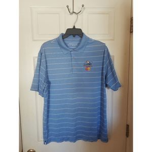 Arnold Palmer Invitational Nike Golf Polo Shirt Medium Light Blue Striped